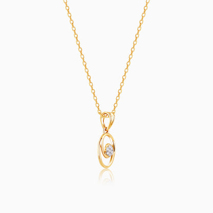 Gold Interlaced Elegance Diamond Pendant