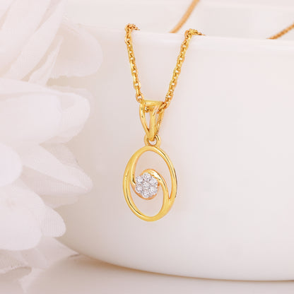 Gold Interlaced Elegance Diamond Pendant