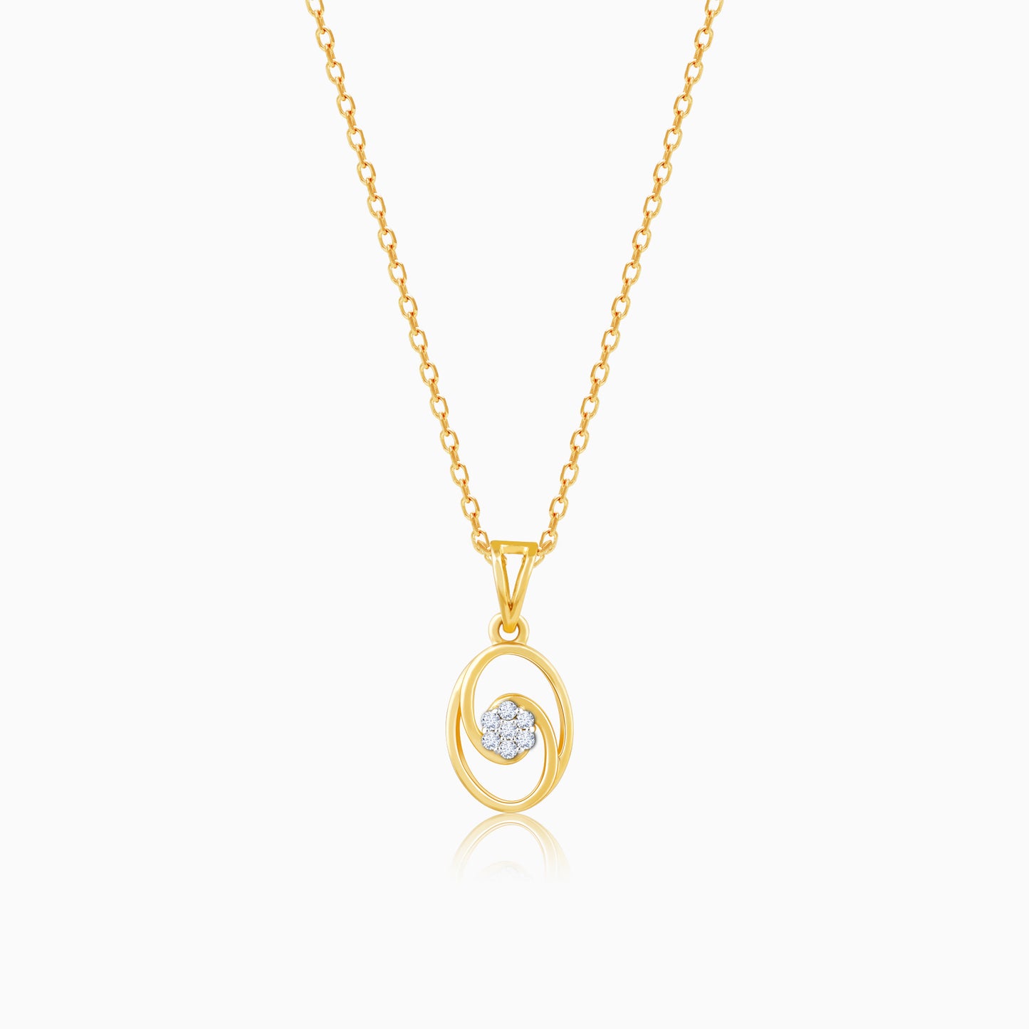 Gold Interlaced Elegance Diamond Pendant