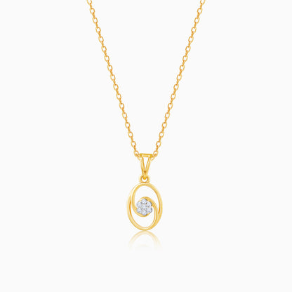 Gold Interlaced Elegance Diamond Pendant