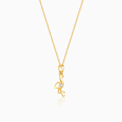 Gold Fun Flamingo Diamond Pendant