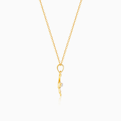 Gold Fun Flamingo Diamond Pendant