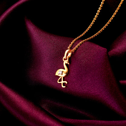 Gold Fun Flamingo Diamond Pendant