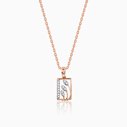 Rose Gold Tetragon Diamond Pendant