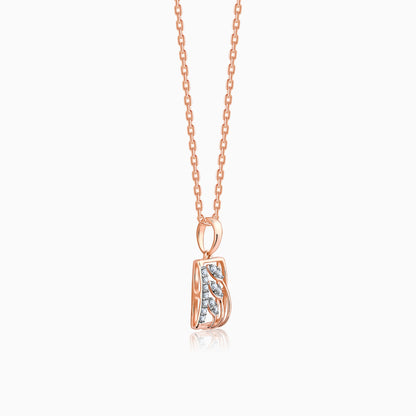 Rose Gold Tetragon Diamond Pendant