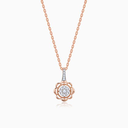 Rose Gold Floweret Diamond Pendant