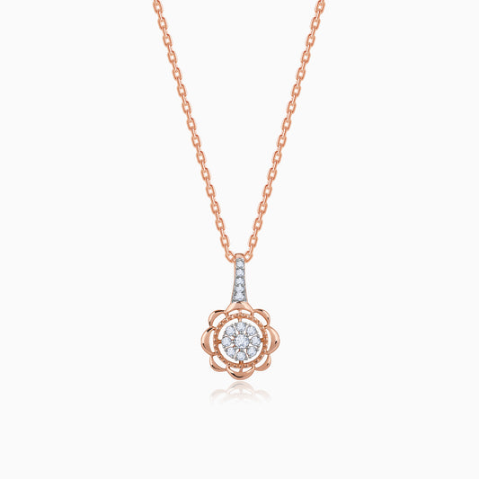 Rose Gold Floweret Diamond Pendant