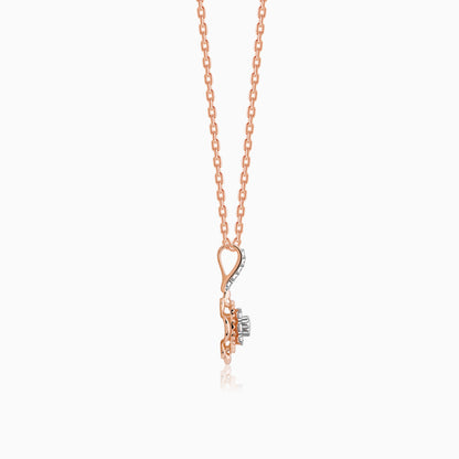 Rose Gold Floweret Diamond Pendant