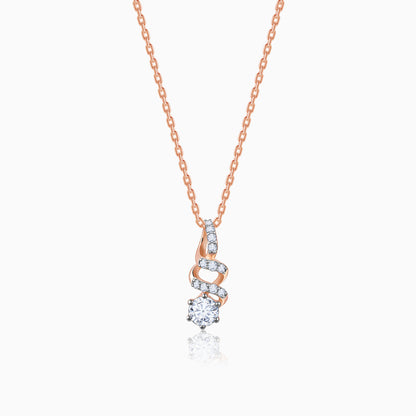 Rose Gold Curlicue Diamond Pendant