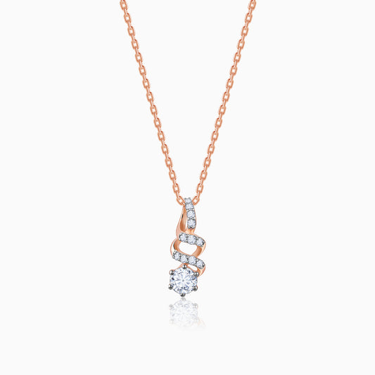 Rose Gold Curlicue Diamond Pendant