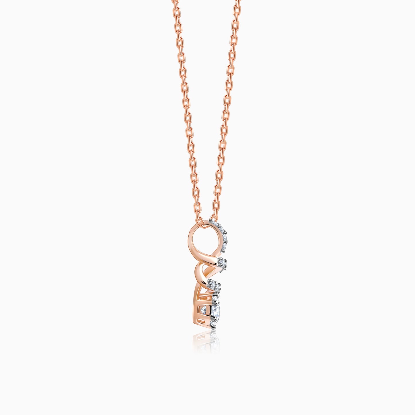 Rose Gold Curlicue Diamond Pendant