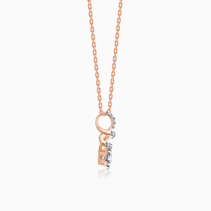 Rose Gold Curlicue Diamond Pendant