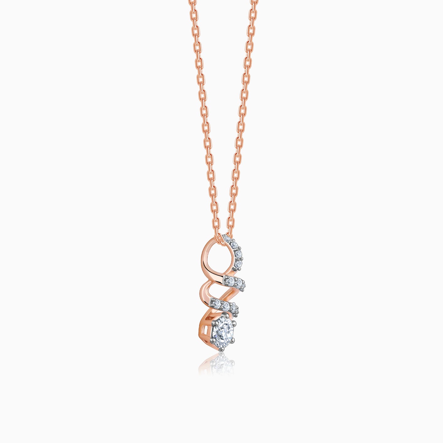 Rose Gold Curlicue Diamond Pendant