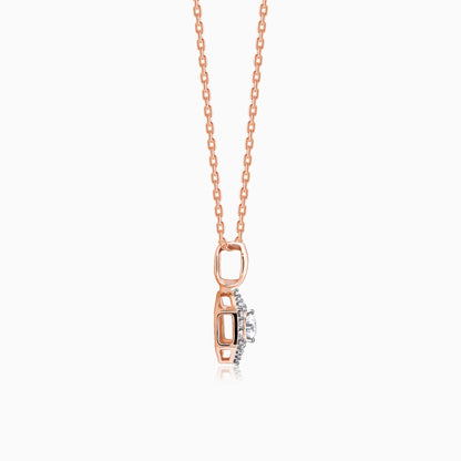 Rose Gold Hexagon Diamond Pendant