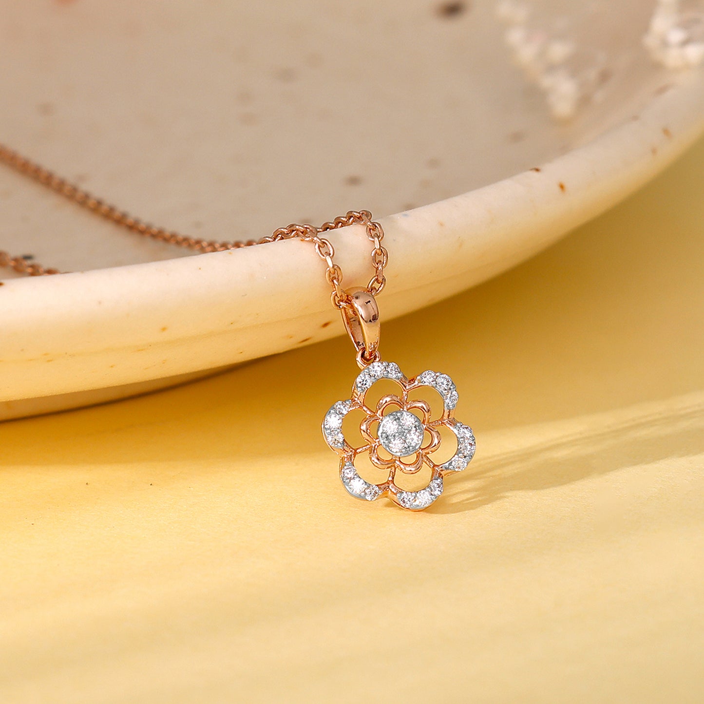 Rose Gold Stately Diamond Pendant