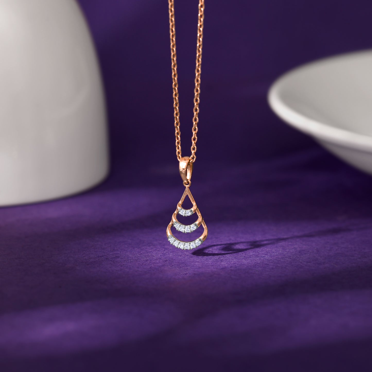 Rose Gold Globule Diamond Pendant