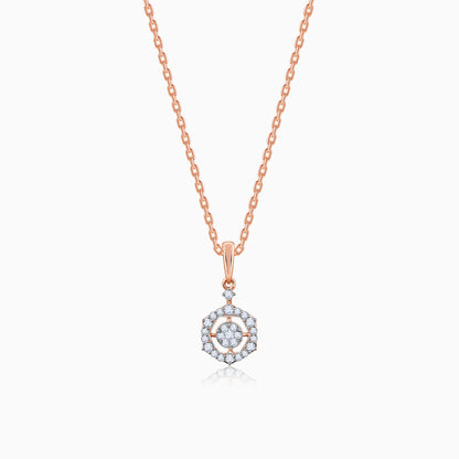 Rose Gold Sparkling Floral Diamond Pendant