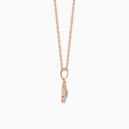 Rose Gold Sparkling Floral Diamond Pendant