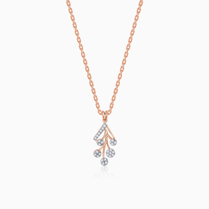 Rose Gold Leafy Cluster Diamond Pendant