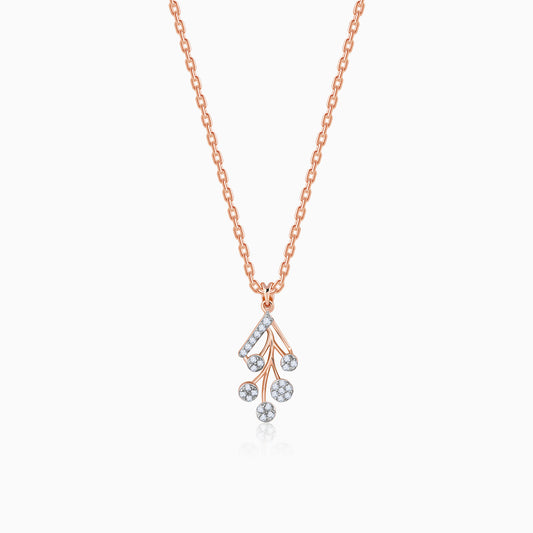 Rose Gold Leafy Cluster Diamond Pendant