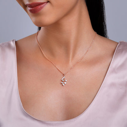 Rose Gold Leafy Cluster Diamond Pendant