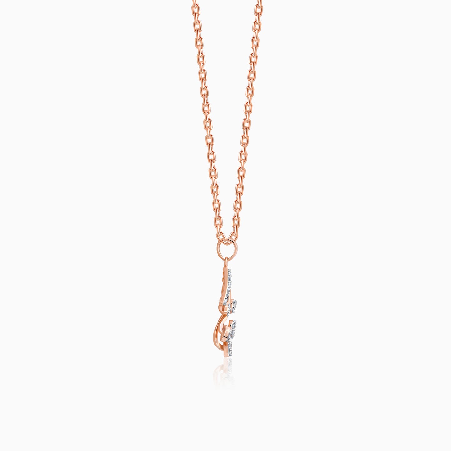 Rose Gold Leafy Cluster Diamond Pendant