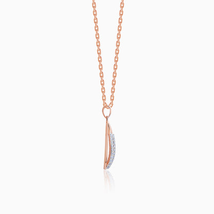 Rose Gold Whisked Diamond Pendant