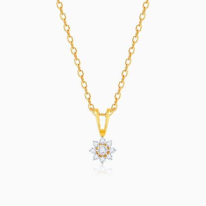 Gold Floral Power Diamond Pendant