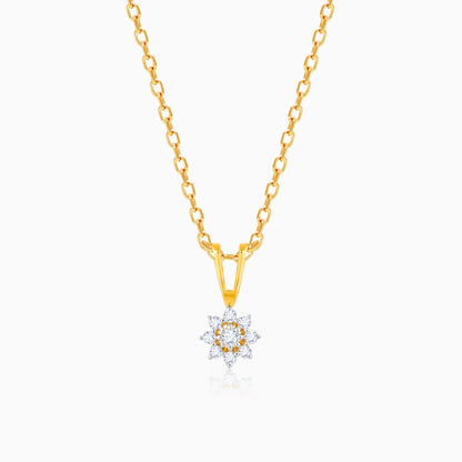 Gold Floral Power Diamond Pendant