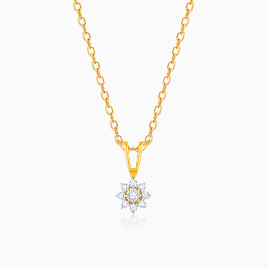 Gold Floral Power Diamond Pendant