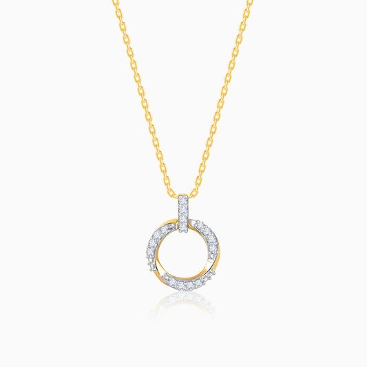 Gold Encircle Diamond Pendant