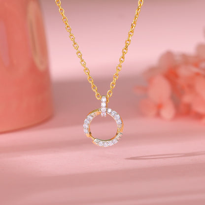 Gold Encircle Diamond Pendant