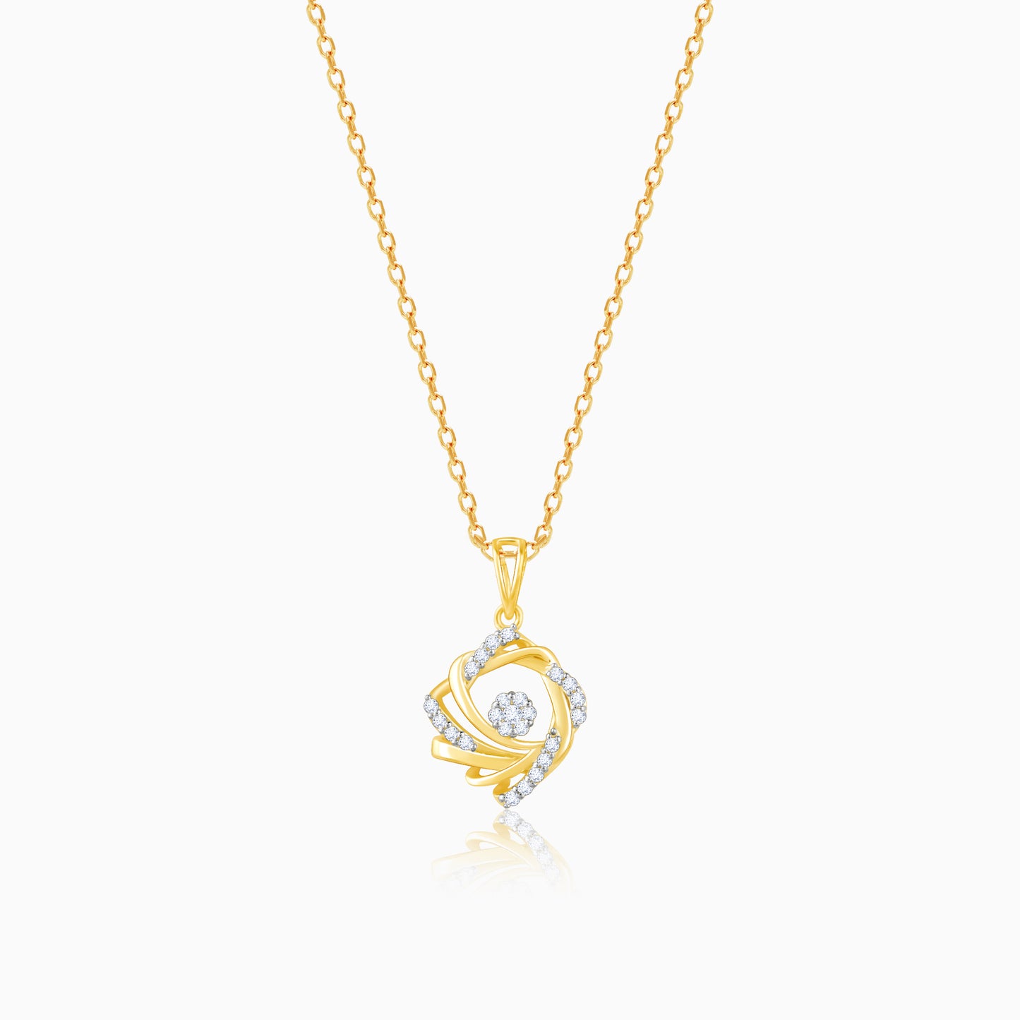 Gold Gentle Floral Diamond Pendant