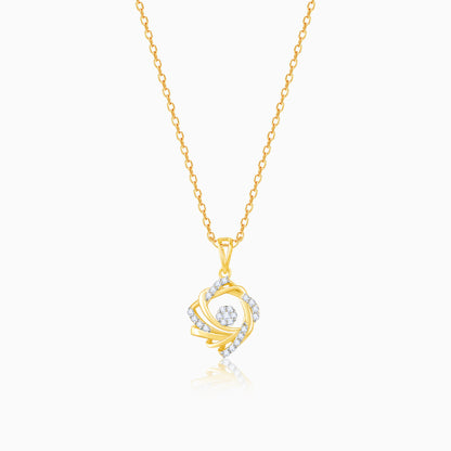 Gold Gentle Floral Diamond Pendant