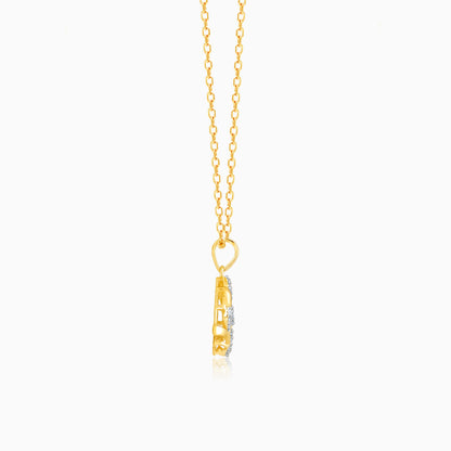 Gold Gentle Floral Diamond Pendant