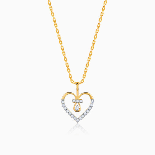 Gold Sparkheart Diamond Pendant