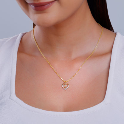 Gold Sparkheart Diamond Pendant