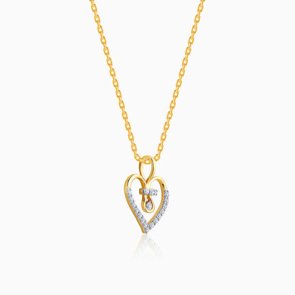 Gold Sparkheart Diamond Pendant