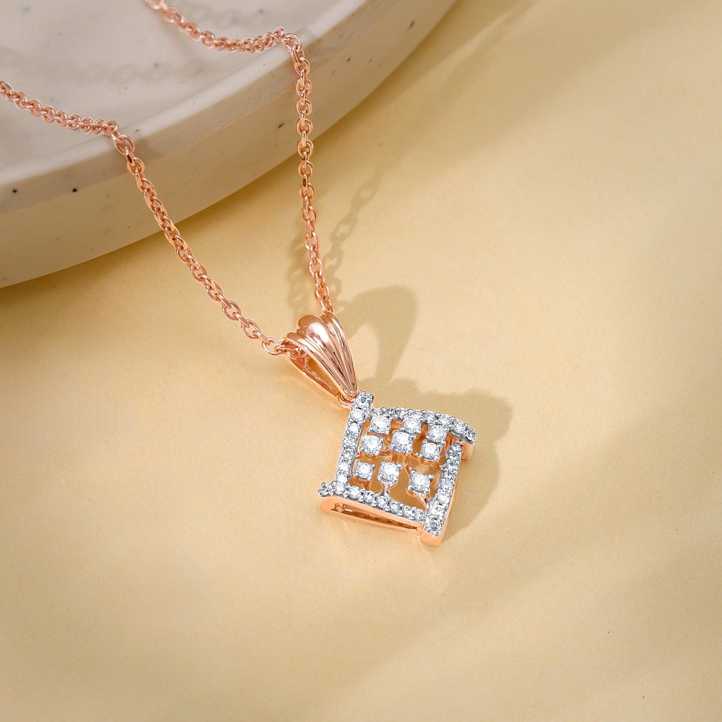 Rose Gold Enigma Diamond Pendant