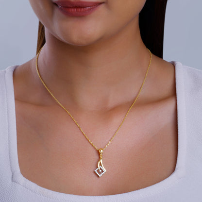 Gold Radiant Muse Diamond Pendant