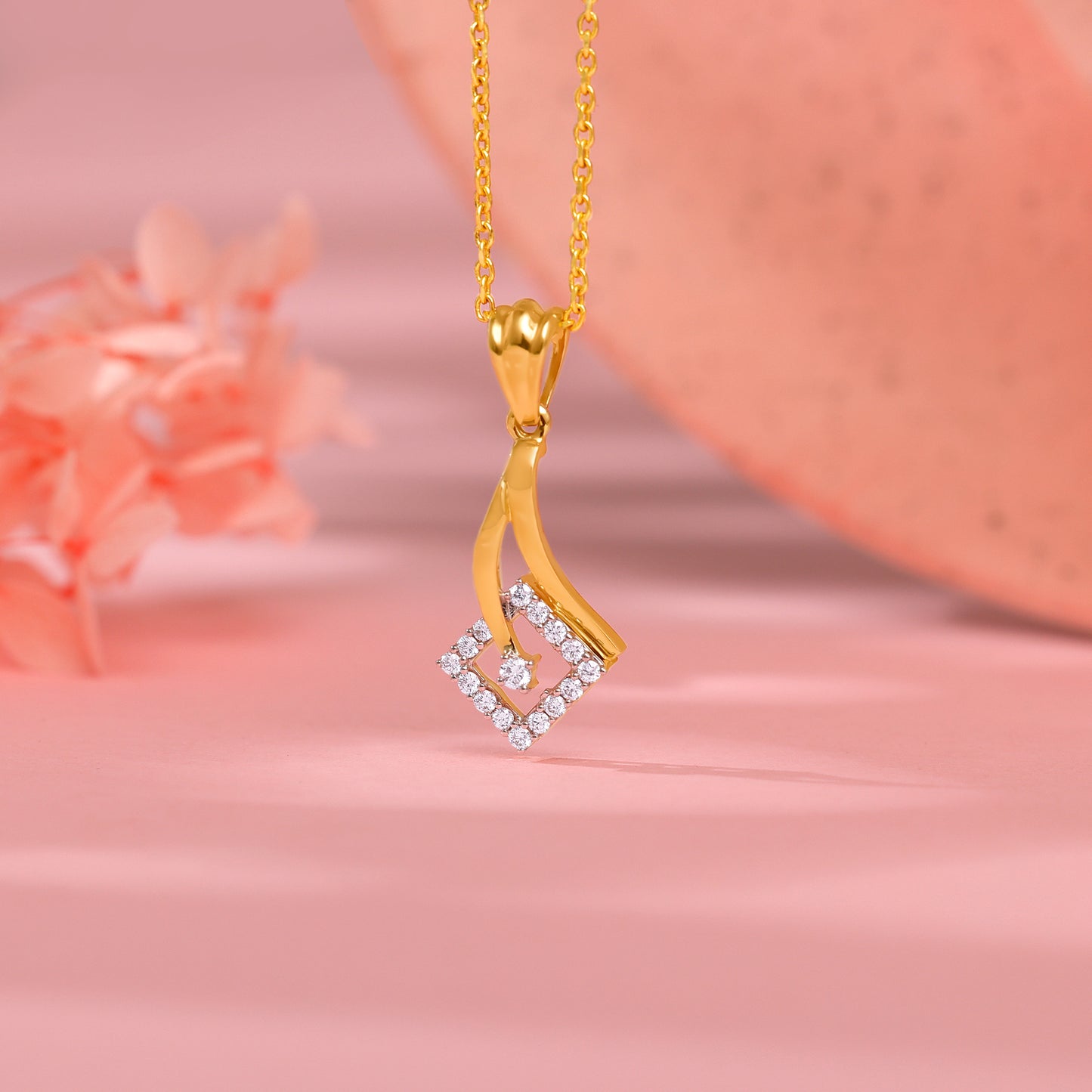 Gold Radiant Muse Diamond Pendant