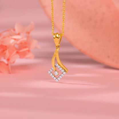 Gold Radiant Muse Diamond Pendant