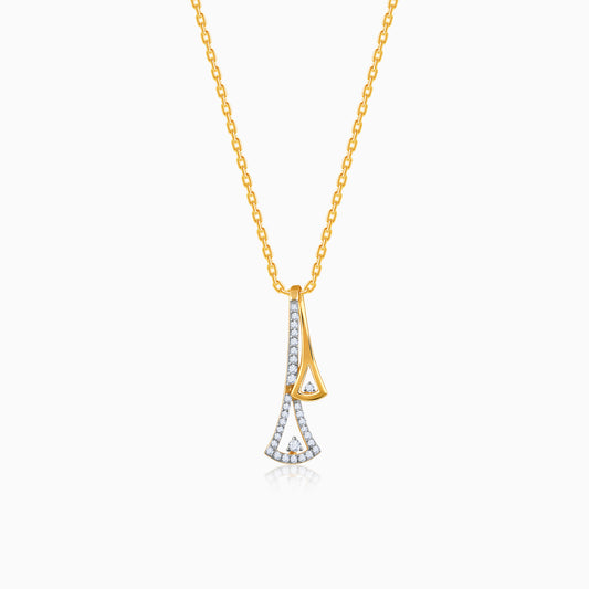 Gold Dual Sparkle Diamond Pendant