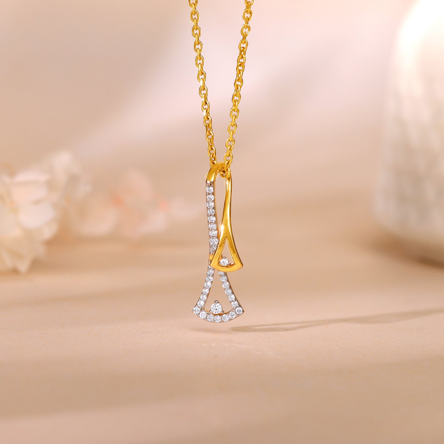 Gold Dual Sparkle Diamond Pendant