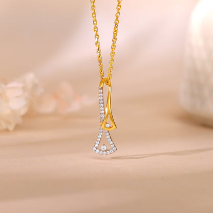 Gold Dual Sparkle Diamond Pendant