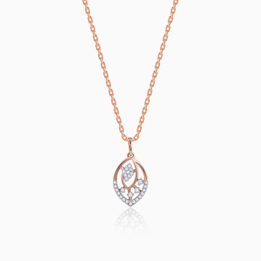 Rose Gold Feuille Diamond Pendant