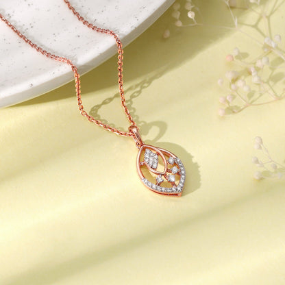 Rose Gold Feuille Diamond Pendant