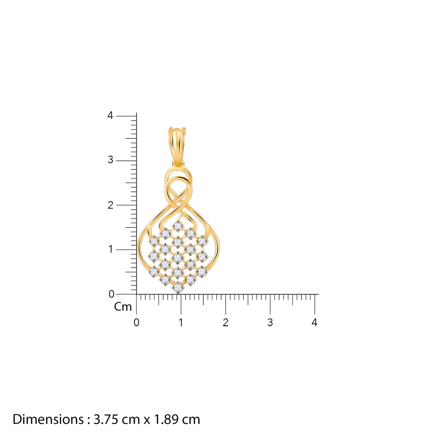 Gold Poire Diamond Pendant