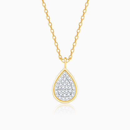 Gold Sparkling Drop Diamond Pendant