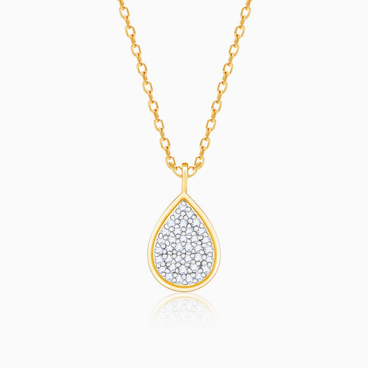 Gold Sparkling Drop Diamond Pendant